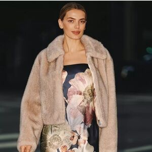 NWT Anthropologie Maeve Faux Fur Jacket XS - Sold Out